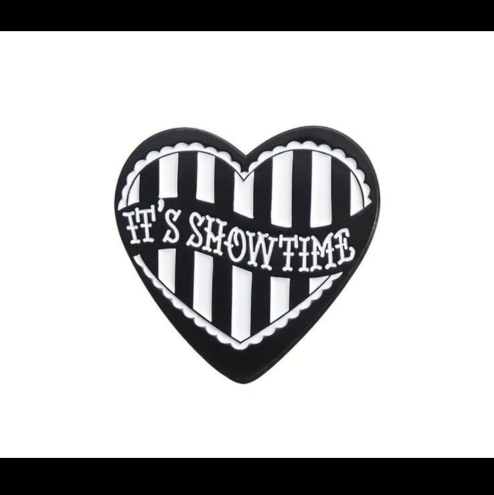 Black and White Heart Pin
